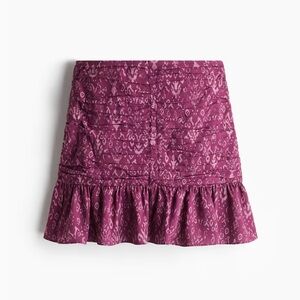 H&M Purple Ruffled Smocked Mini Skirt Resort